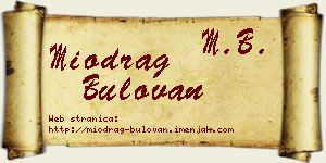Miodrag Bulovan vizit kartica